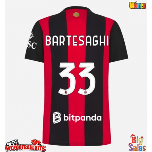 AC Milan Davide Bartesaghi #33 Replica Home Stadium Shirt for Women 2026-27 Short Sleeve